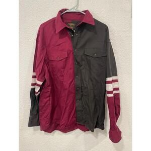 Vintage 90s Rustler by Wrangler Mens XL Maroon Colorblock Pearl Snap Western